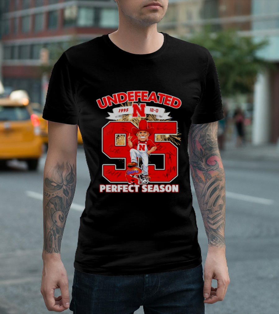 Nebraska Cornhuskers Undefeated 1995 Perfect Season 12 0 Gators 95 Football T-Shirt