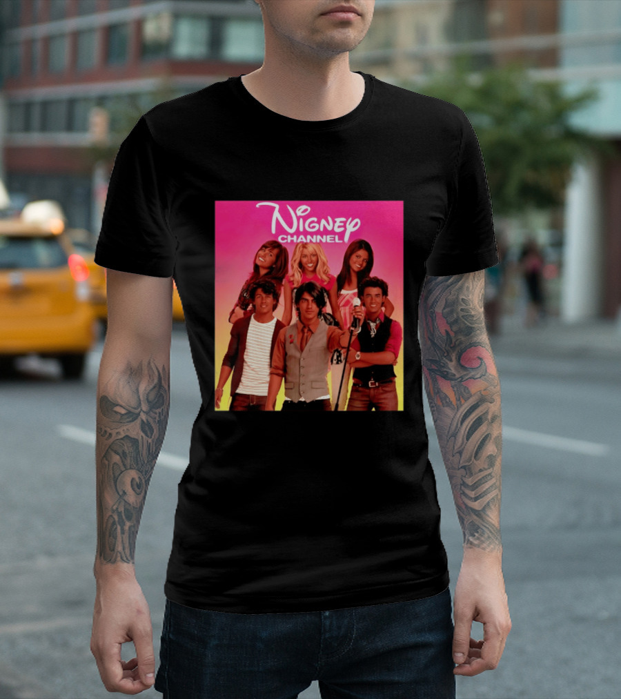 Nigney Channel Jonas Brothers Y2K Meme Vintage Throwback T-Shirt
