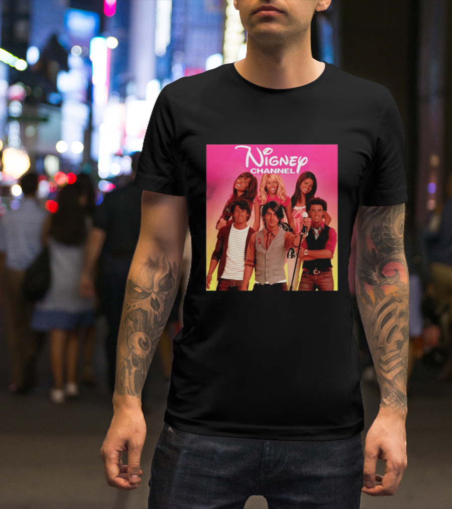 Nigney Channel Jonas Brothers Y2K Meme Vintage Throwback T-Shirt