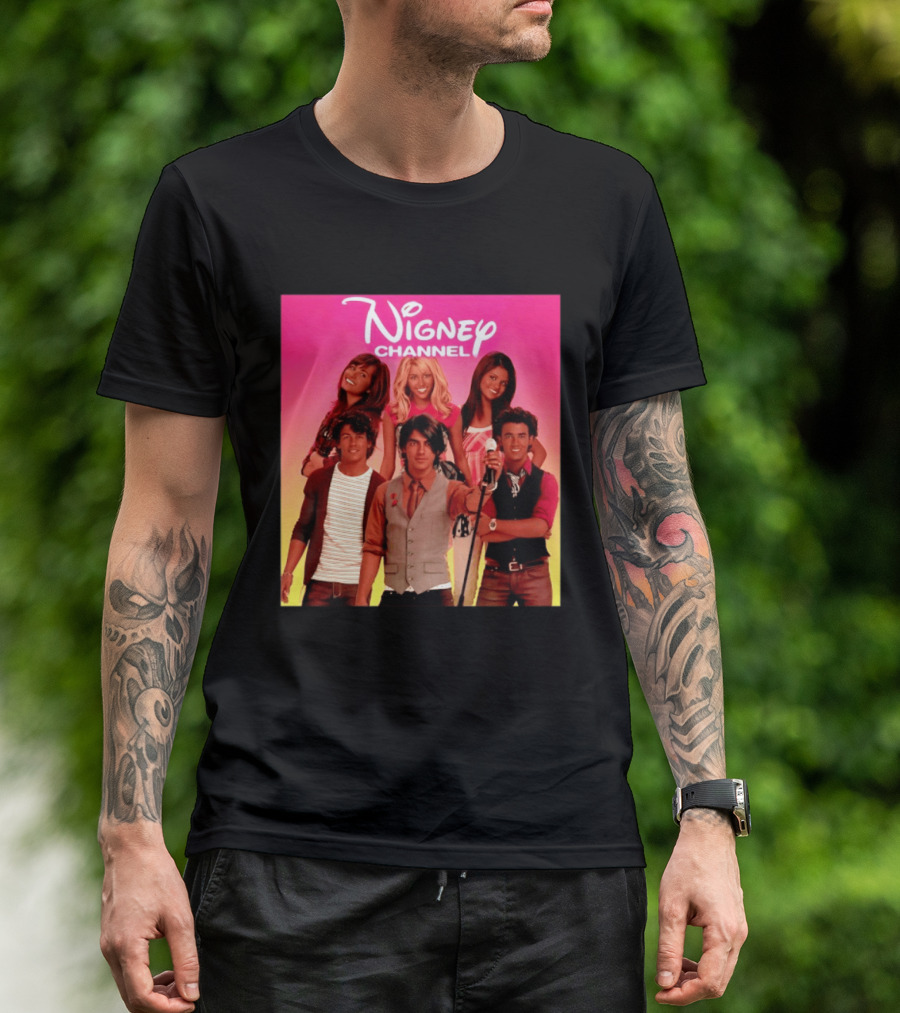 Nigney Channel Jonas Brothers Y2K Meme Vintage Throwback T-Shirt