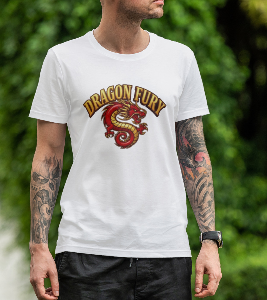 Dragon Fury Red Gold Chinese Dragon T-Shirt