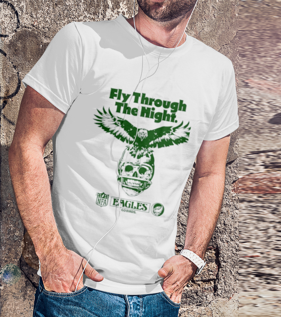 Philadelphia Eagles Fly Through The Night Grateful Dead Football Collaboration T-Shirt