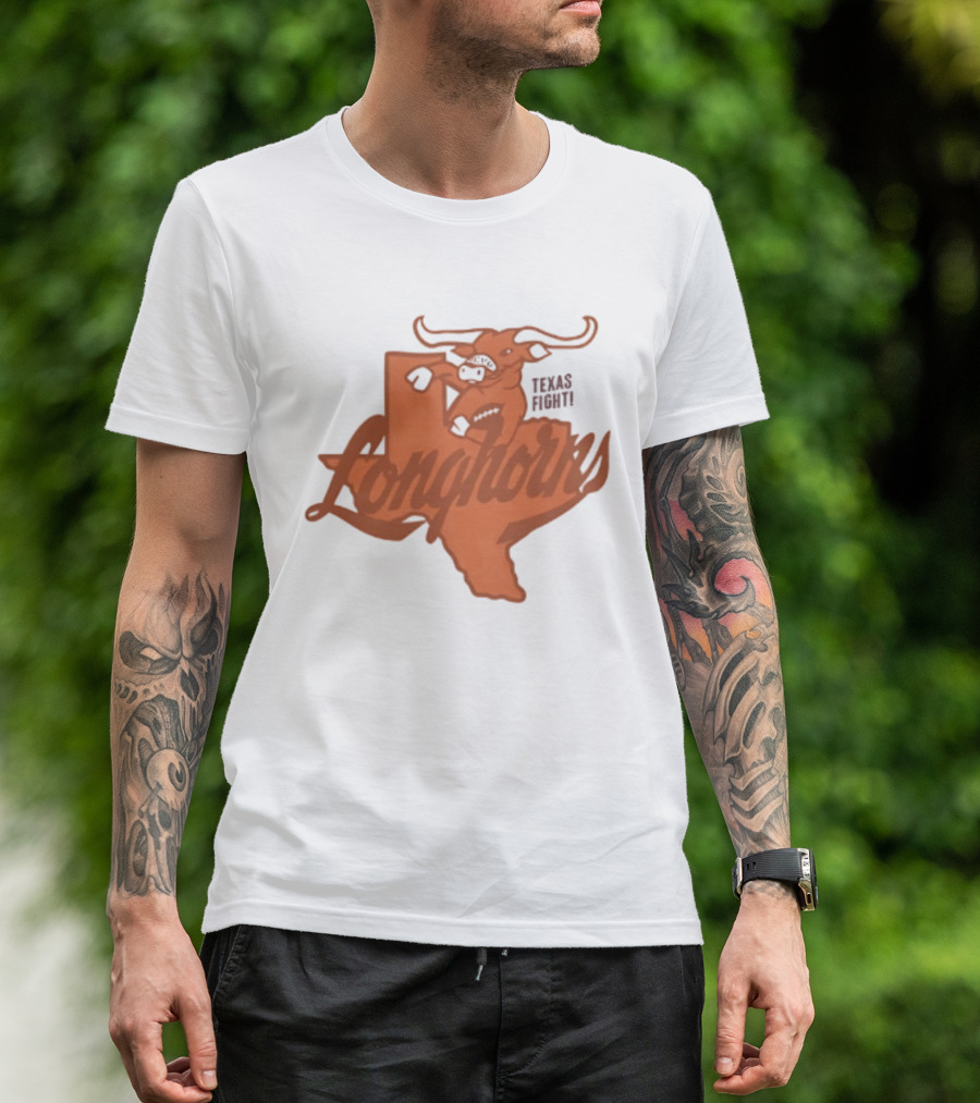 Texas Longhorns Football Texas Fight Map Longhorns T-Shirt