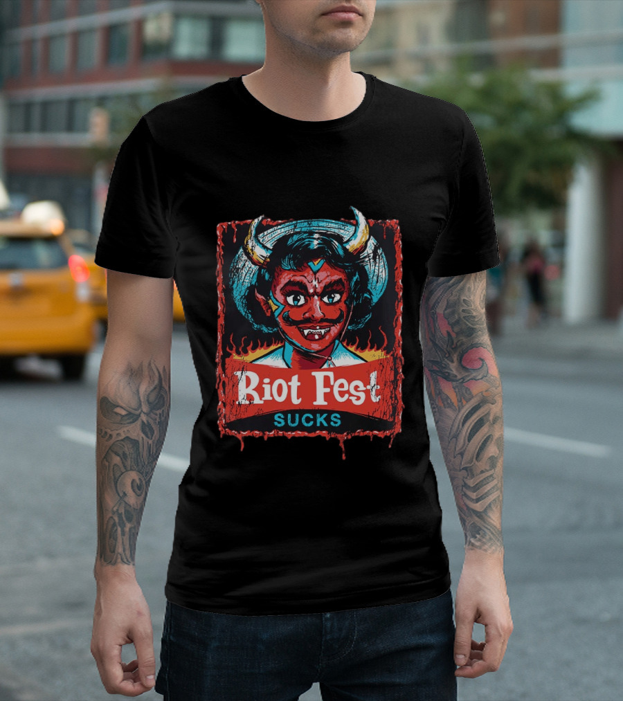 Riot Fest Sucks 2026 Chicago September 18 20 Little Devil Lineup Douglass Park T-Shirt