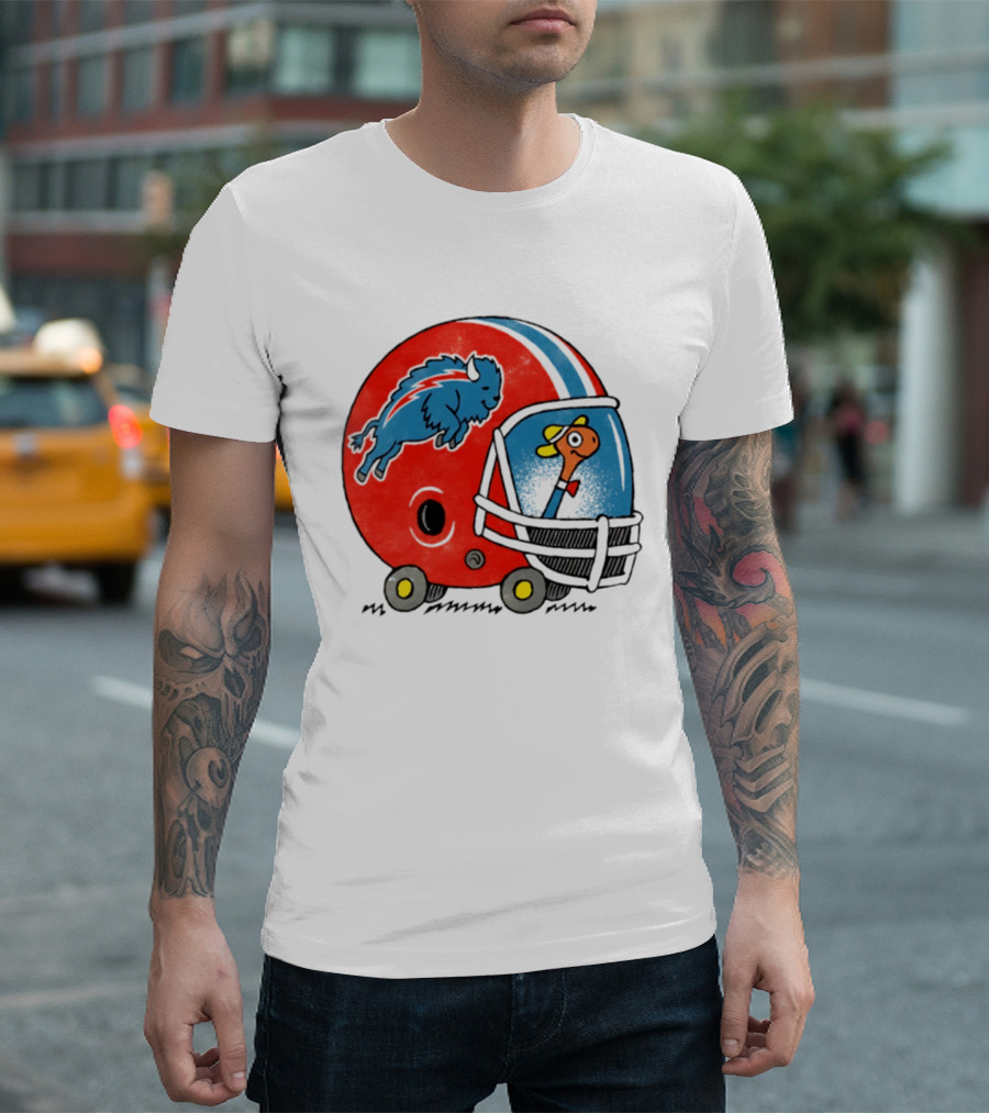 Lowly Worm Wearing Buffalo Bills Football Helmet With Buffalo T-Shirt