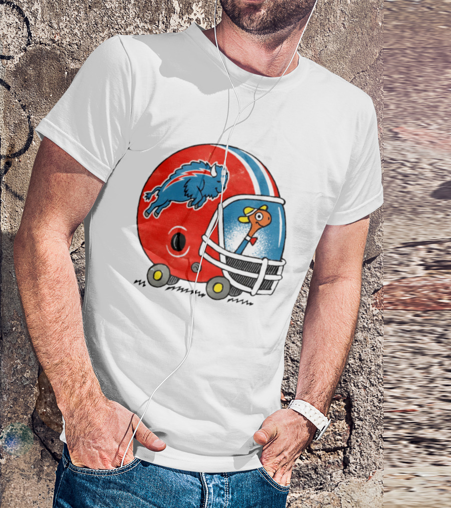 Lowly Worm Wearing Buffalo Bills Football Helmet With Buffalo T-Shirt