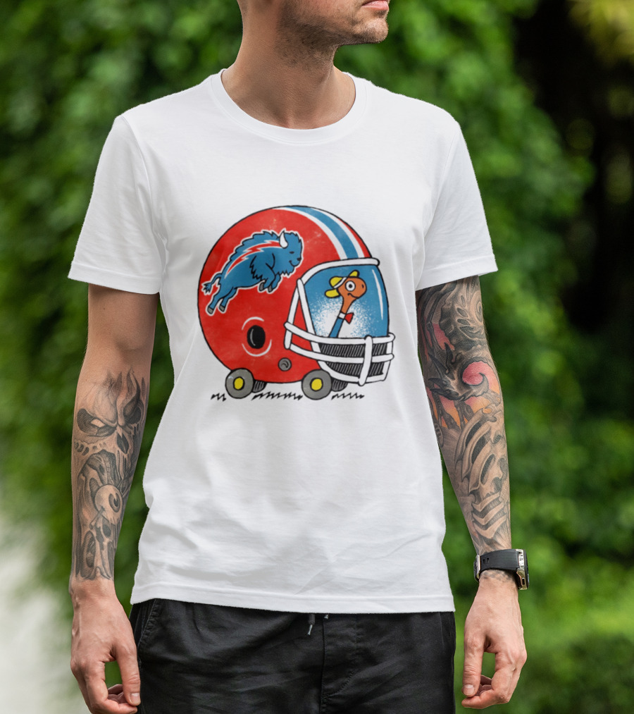 Lowly Worm Wearing Buffalo Bills Football Helmet With Buffalo T-Shirt