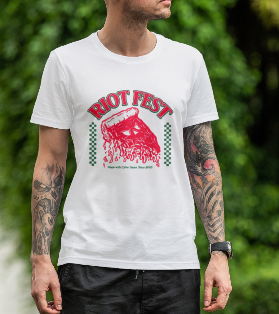 Riot Fest Chicago 2026 Douglass Park September 18 20 Pizza Lineup T-Shirt