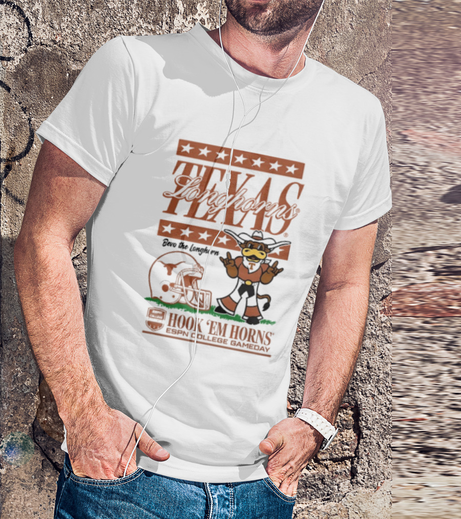 Texas Longhorns Bevo The Longhorn Hook 'Em Horns ESPN College Gameday 2026 T-Shirt