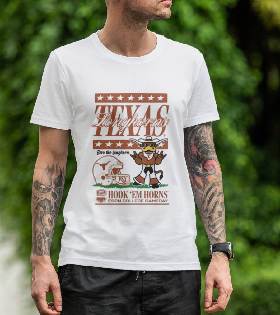Texas Longhorns Bevo The Longhorn Hook 'Em Horns ESPN College Gameday 2026 T-Shirt