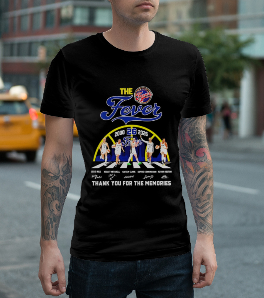 Indiana Fever 2000 2026 Thank You For The Memories Abbey Road Larkins Wheeler Vivians Robinson Mccowan Signatures T-Shirt