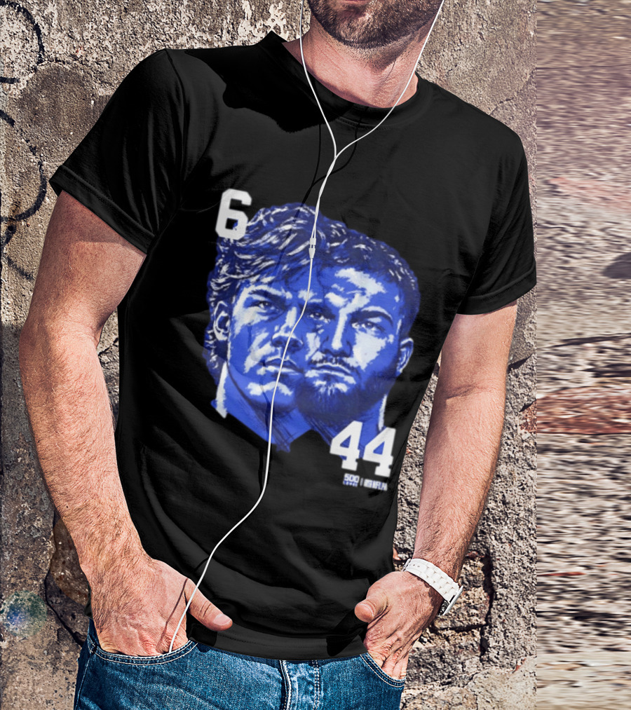 Jaxson Dart Cam Skattebo 6 44 New York Giants Face Morph Sports Fan T-Shirt