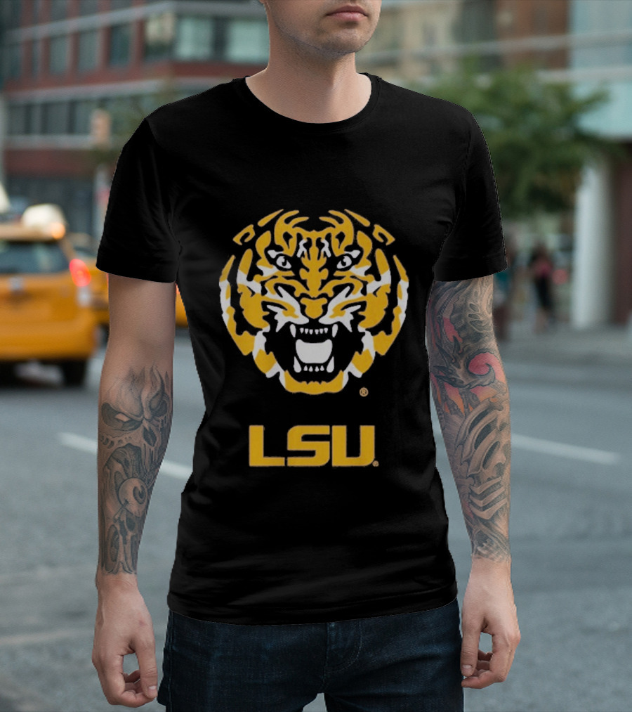 LSU Tigers Fierce Tiger Head T-Shirt