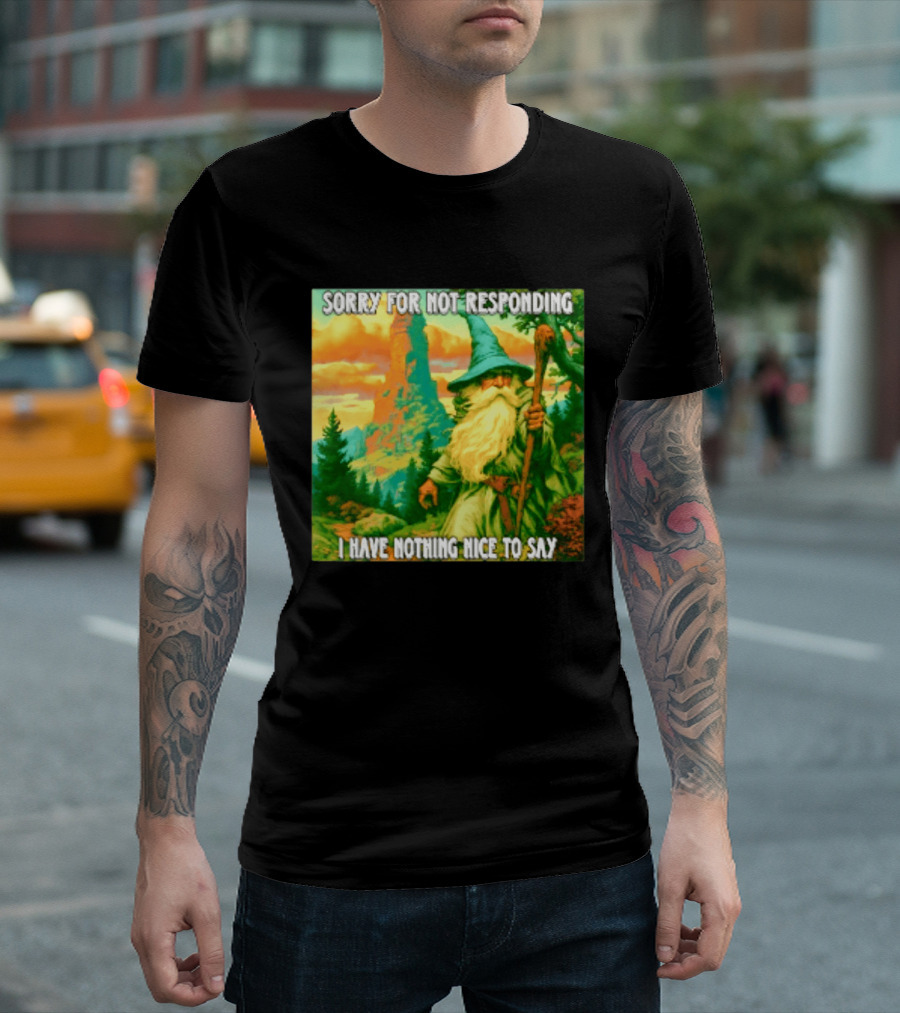 Sorry For Not Responding I Have Nothing Nice To Say Wizard Scene T-Shirt