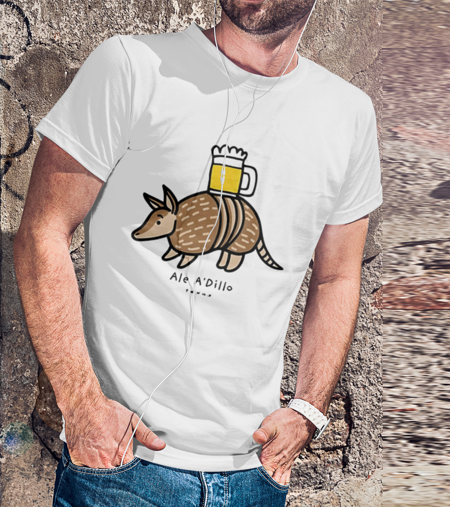 Ale A'Dillo Texas Armadillo With Beer T-Shirt