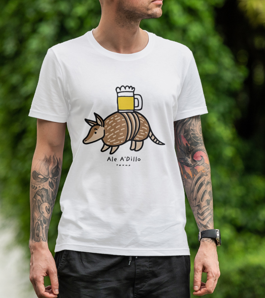 Ale A'Dillo Texas Armadillo With Beer T-Shirt