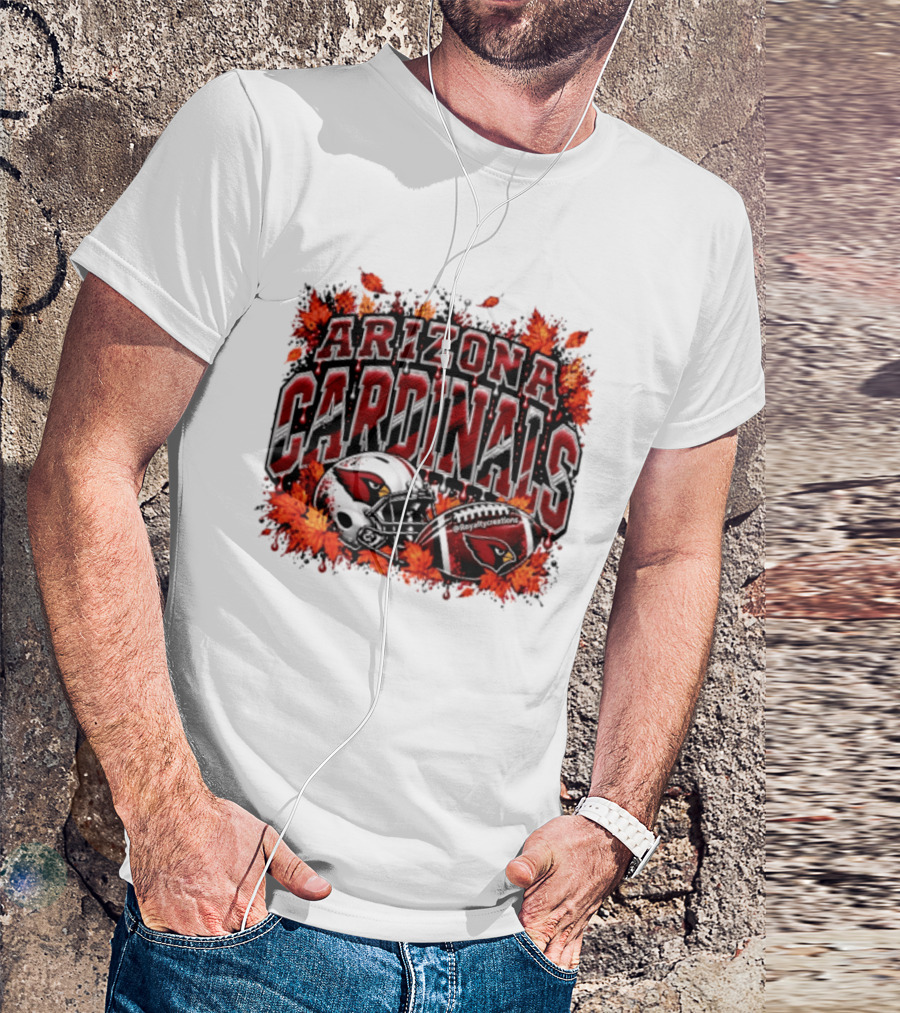 Arizona Cardinals Football Helmet Autumn Leaves 2026 T-Shirt