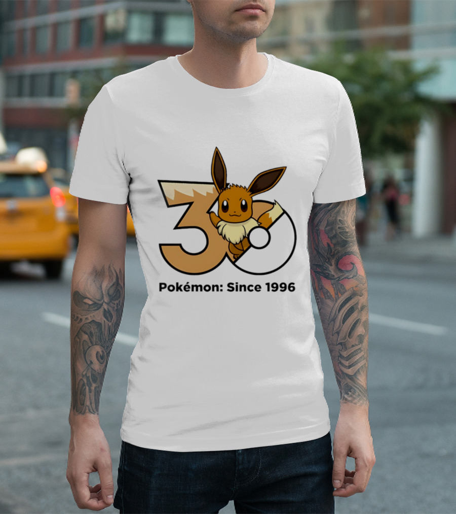 Eevee Pokémon 30th Anniversary Since 1996 Celebration T-Shirt