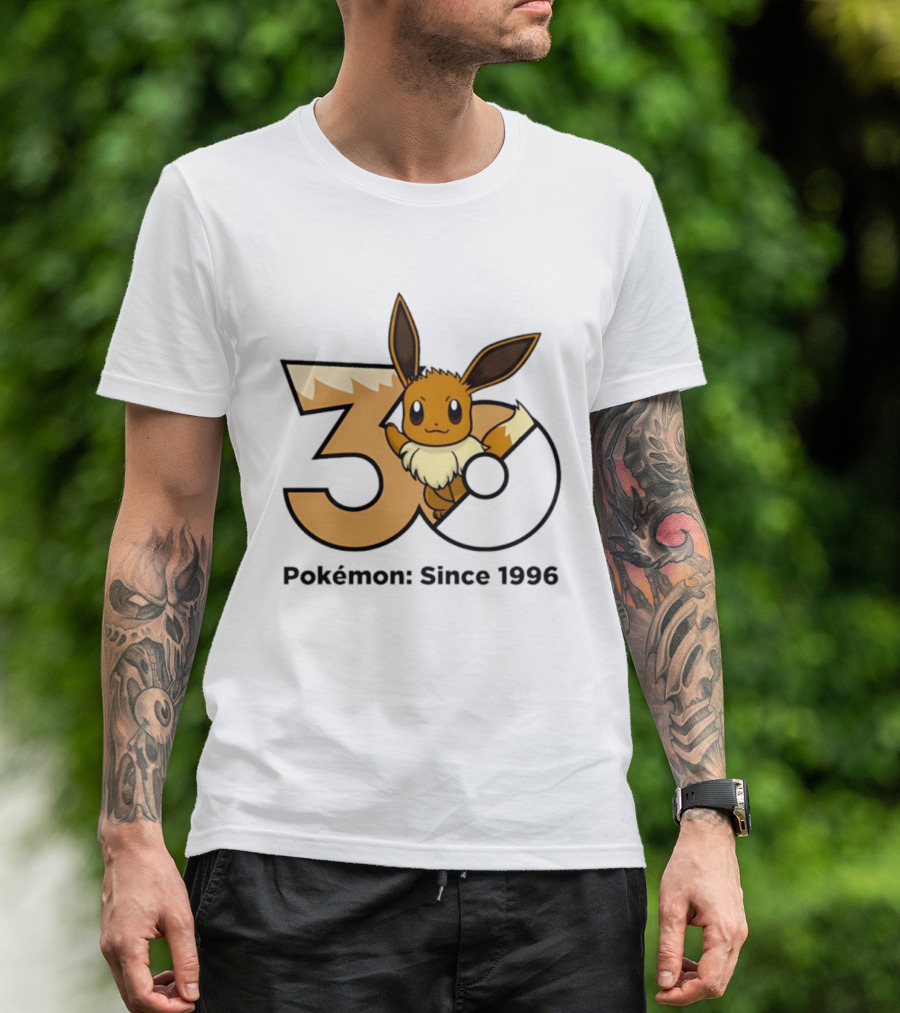 Eevee Pokémon 30th Anniversary Since 1996 Celebration T-Shirt