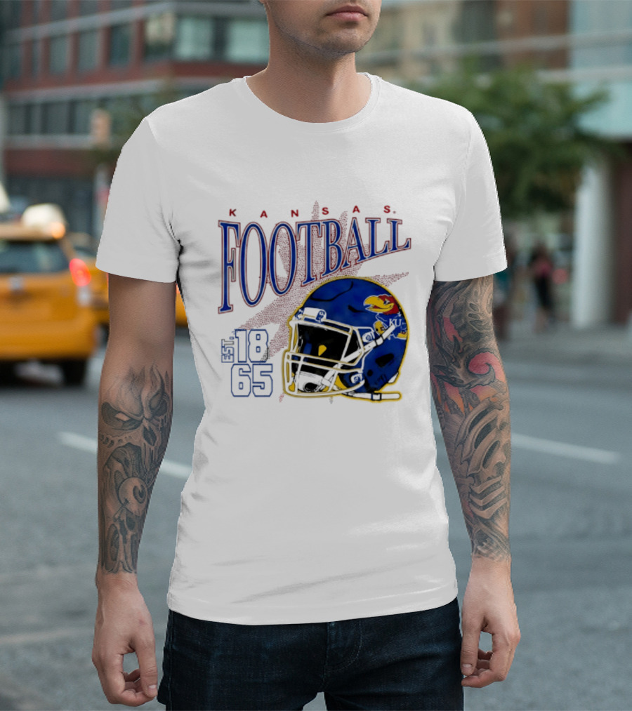 Kansas Jayhawks Football Est 1865 Helmet T-Shirt