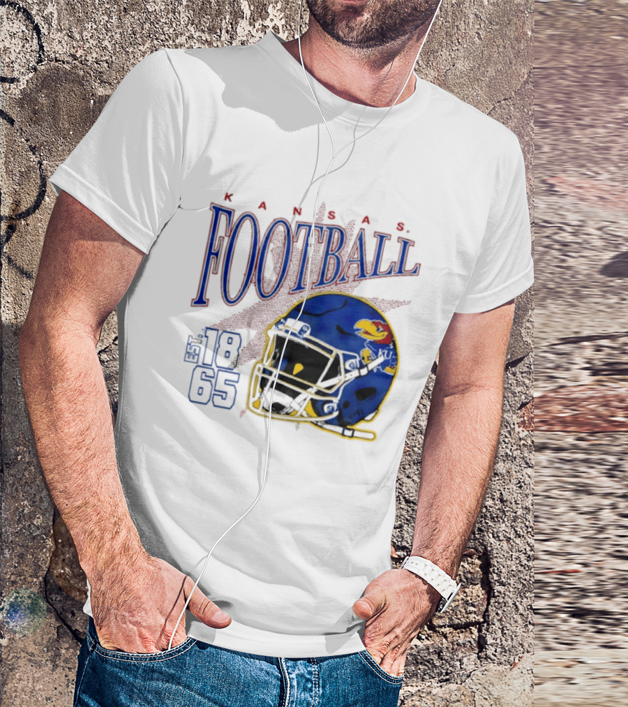 Kansas Jayhawks Football Est 1865 Helmet T-Shirt