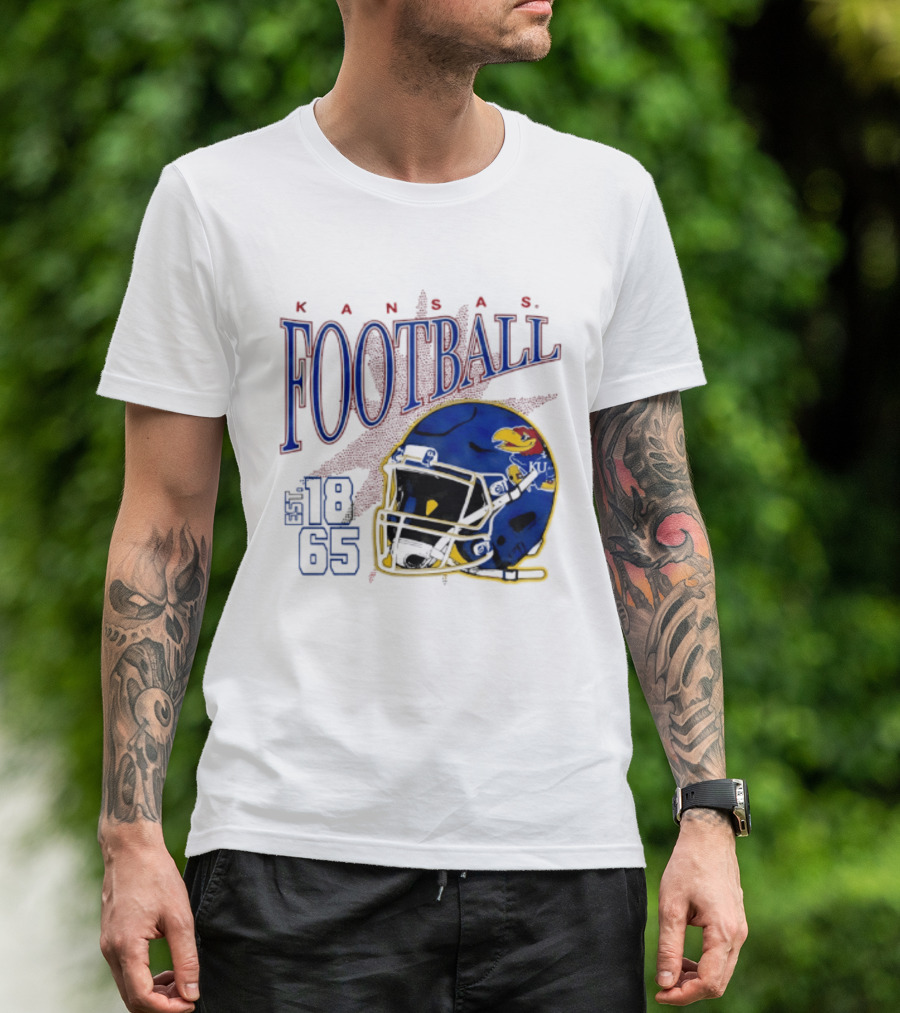Kansas Jayhawks Football Est 1865 Helmet T-Shirt