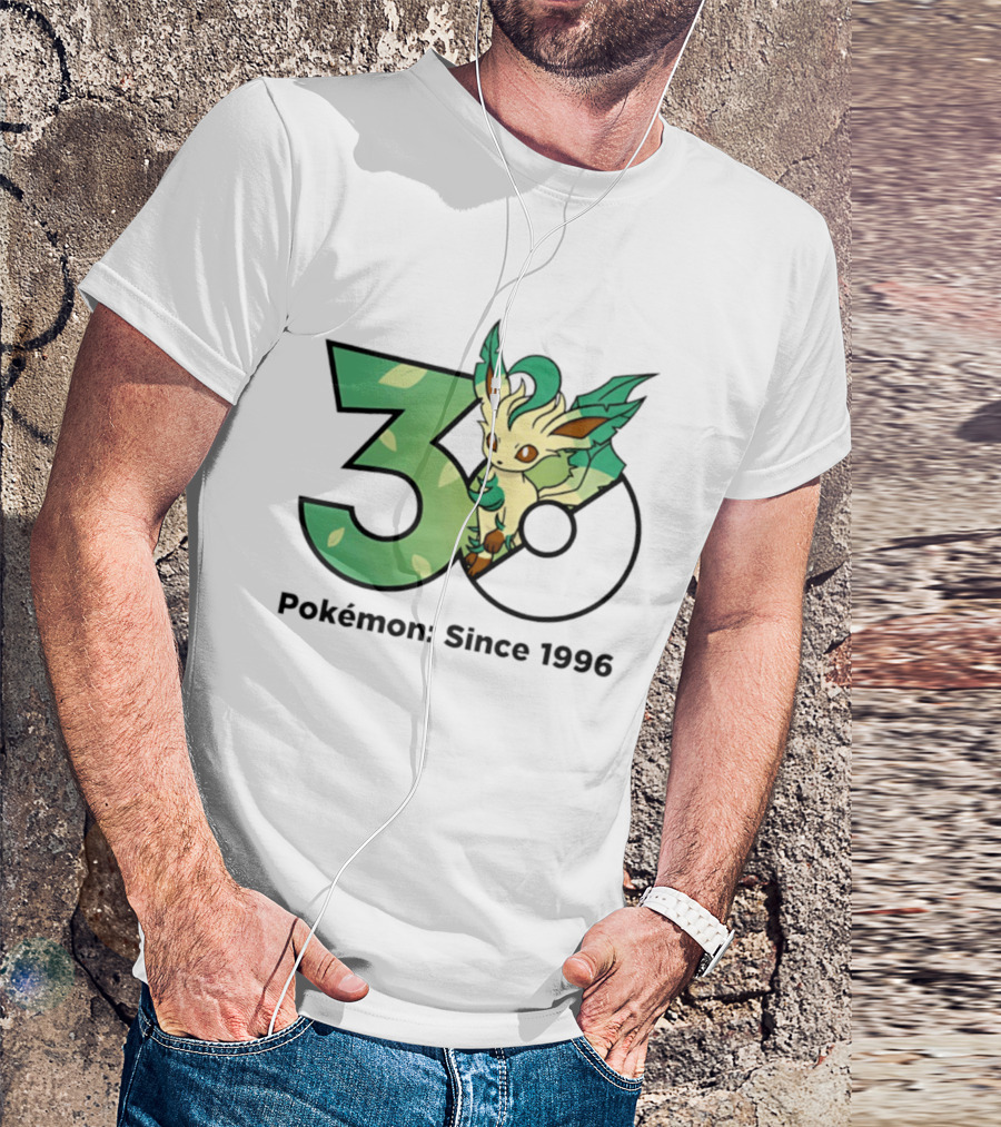 Leafeon Pokemon 30th Anniversary Since 1996 T-Shirt