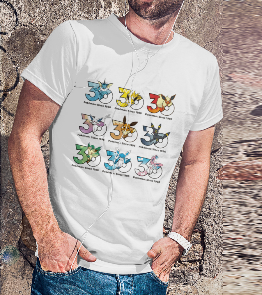 Pokemon Since 1996 Eevee Evolutions 30th Anniversary Collection T-Shirt