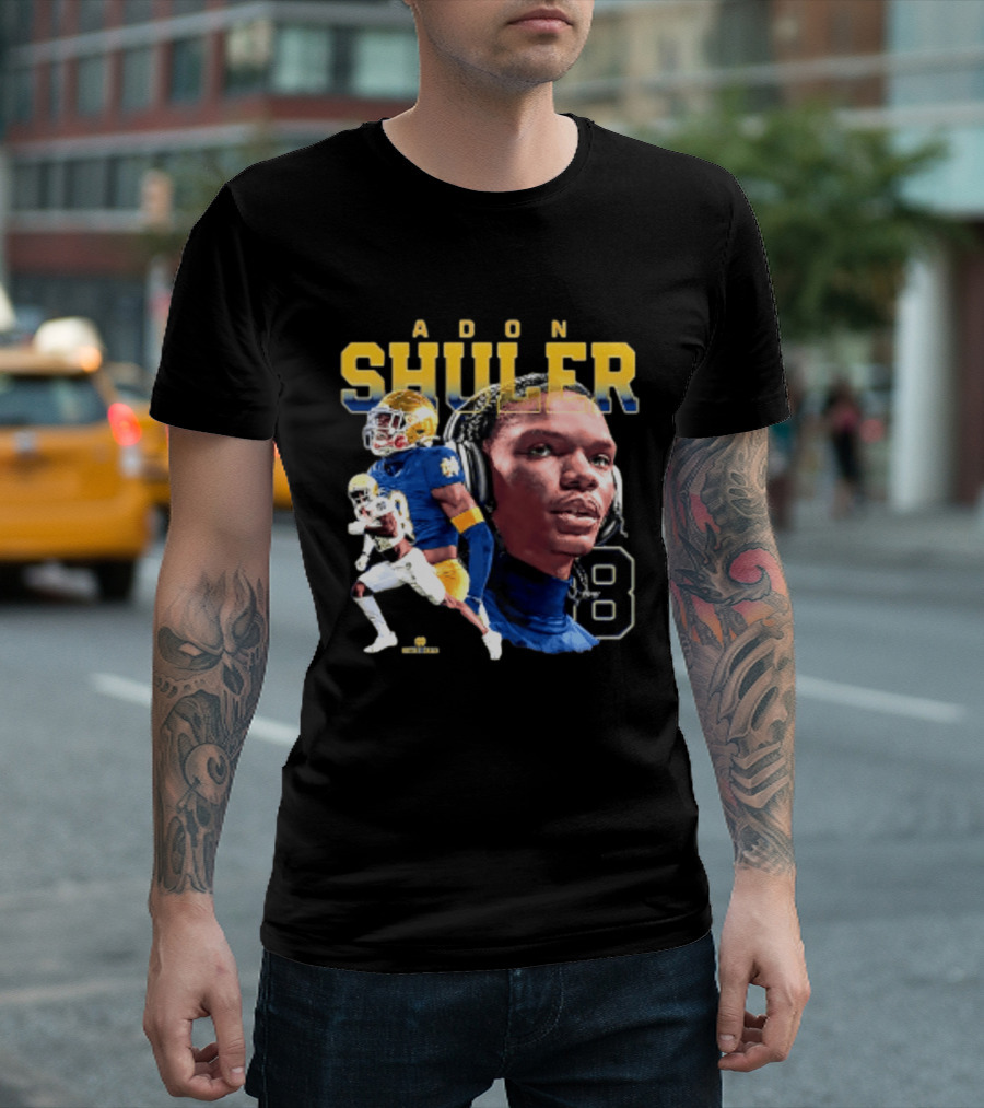 Adon Shuler 8 Notre Dame NCAA Football Player T-Shirt