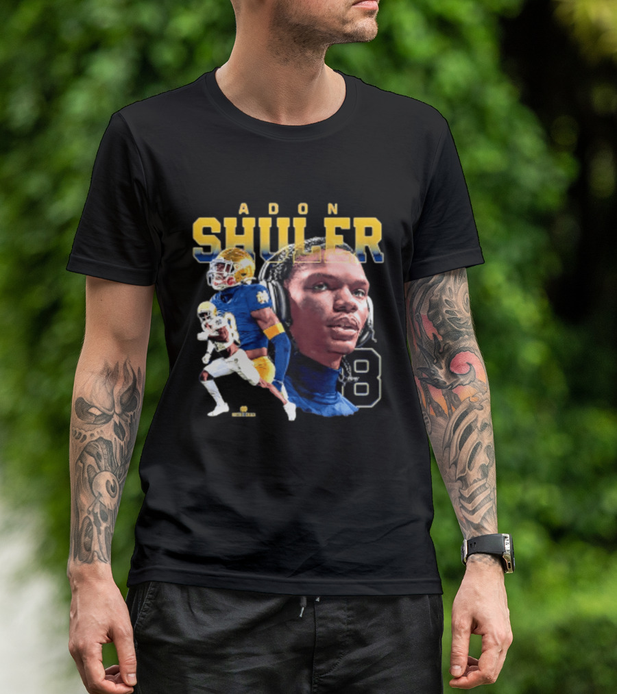 Adon Shuler 8 Notre Dame NCAA Football Player T-Shirt