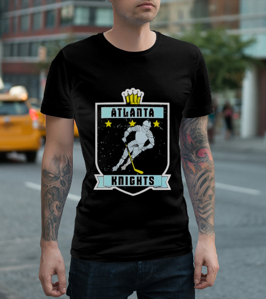 Atlanta Knights Hockey Ice Player With Stars T-Shirt