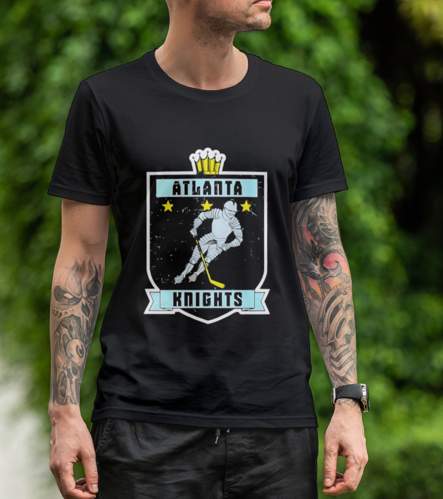 Atlanta Knights Hockey Ice Player With Stars T-Shirt