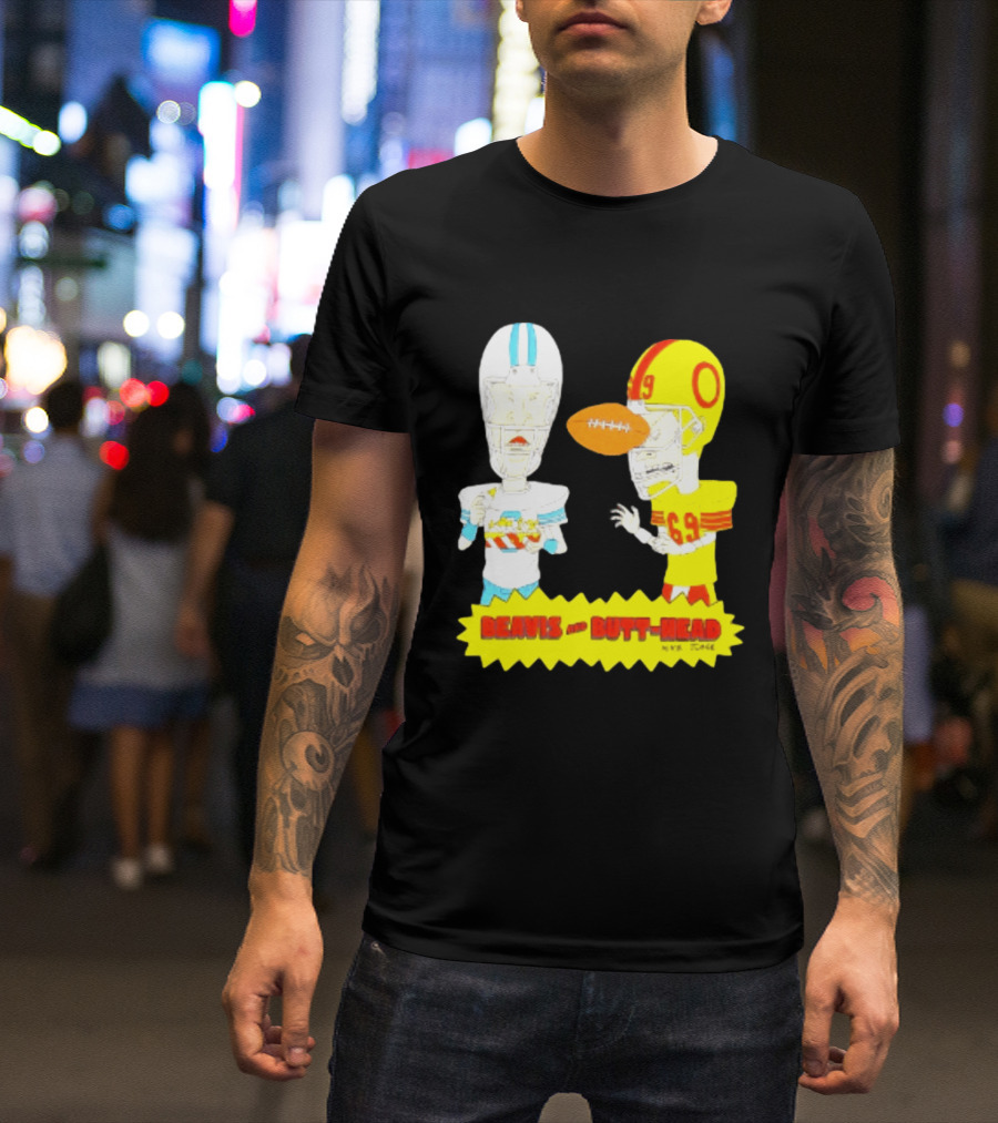 Beavis And Butt Head Football Parody Player Cartoons MTV Series 90s Humor T-Shirt