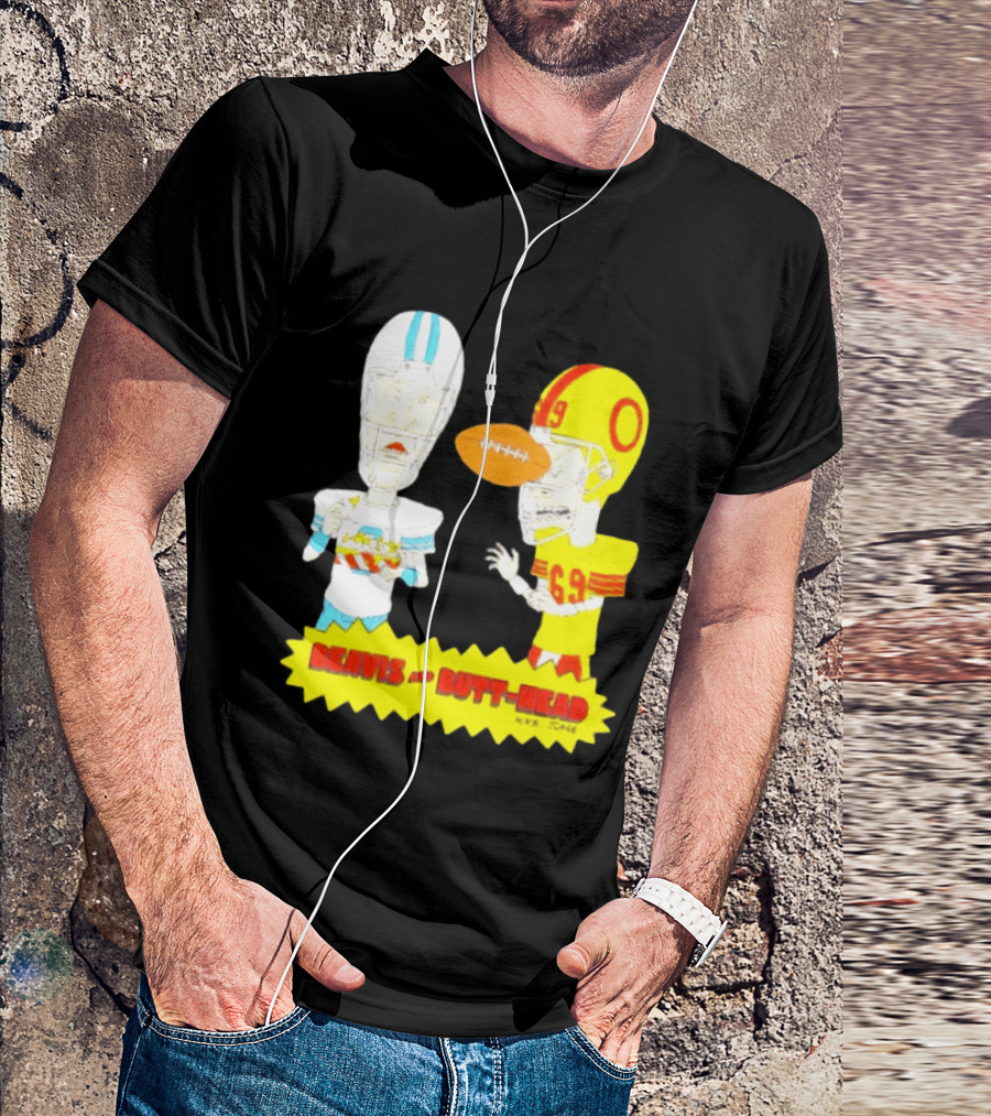Beavis And Butt Head Football Parody Player Cartoons MTV Series 90s Humor T-Shirt