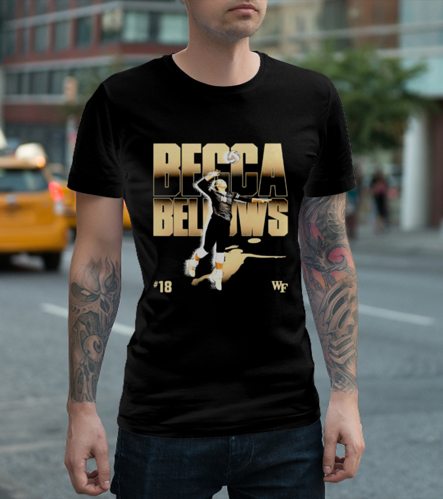 Becca Bellows 18 Wake Forest Volleyball WF NCAA Player Name Number T-Shirt