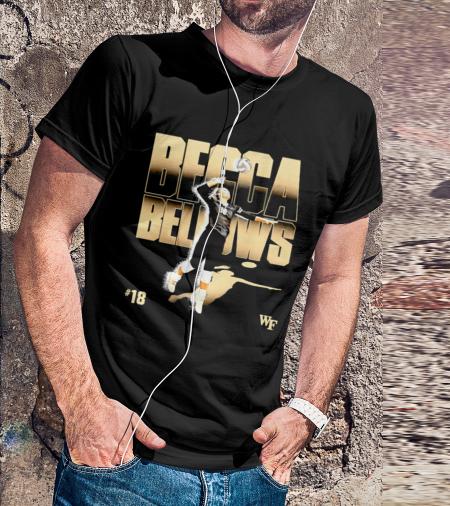 Becca Bellows 18 Wake Forest Volleyball WF NCAA Player Name Number T-Shirt