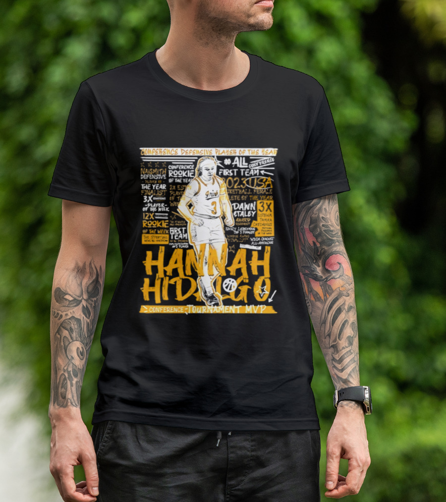 Hannah Hidalgo 2023 NCAA Conference Defensive Player Of The Year Tournament MVP Rookie Team Honors T-Shirt