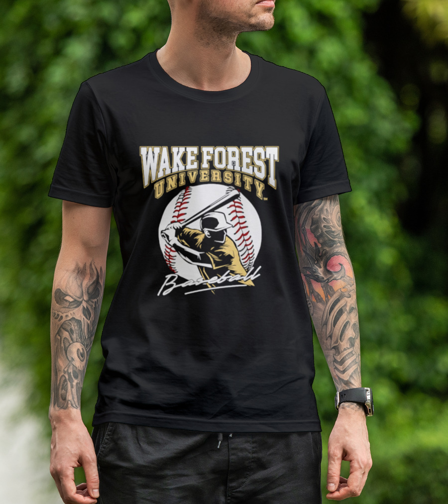 Wake Forest University Baseball Boston Torres Player Name T-Shirt