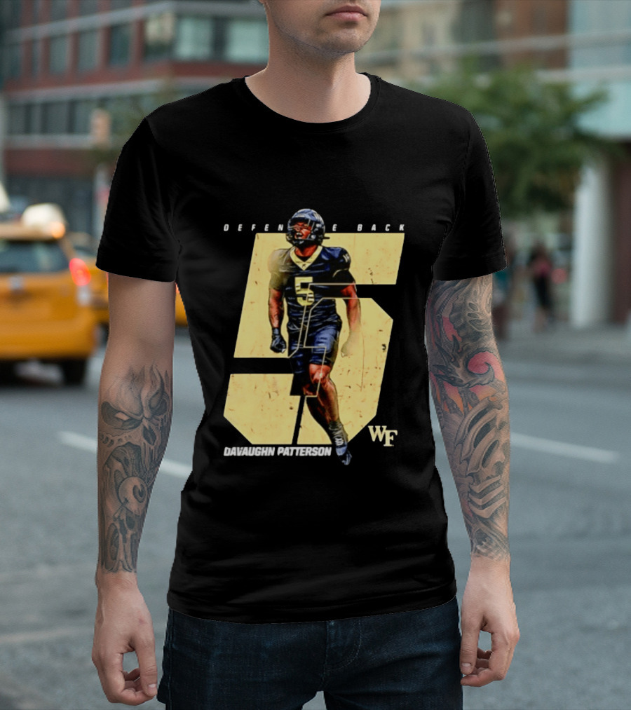 Davaughn Patterson Wake Forest Football Defensive Back Number 5 WF T-Shirt