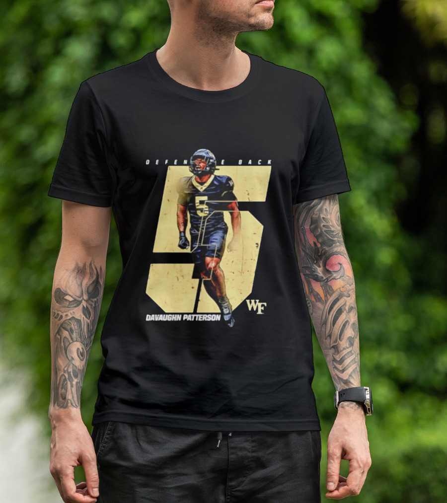 Davaughn Patterson Wake Forest Football Defensive Back Number 5 WF T-Shirt