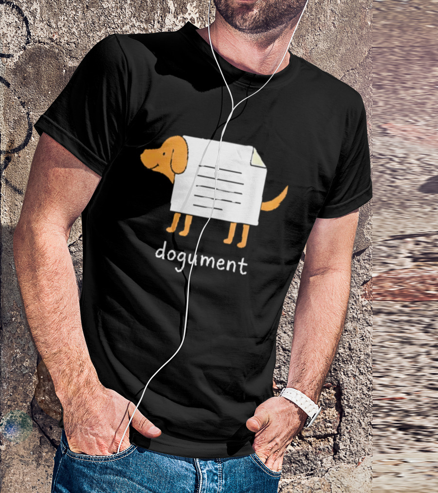 Dogument Pun Dog Document Office Humor T-Shirt