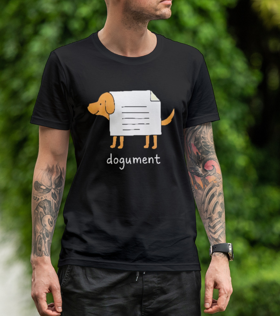 Dogument Pun Dog Document Office Humor T-Shirt