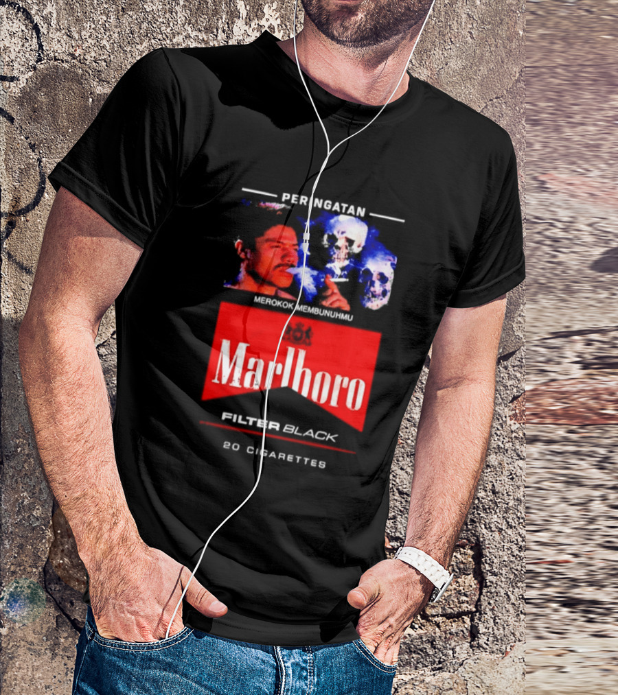Marlboro Filter Black Peringatan Merokok Membunuhmu 50 Cigarettes T-Shirt