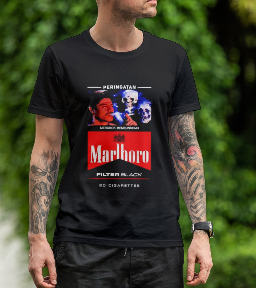 Marlboro Filter Black Peringatan Merokok Membunuhmu 50 Cigarettes T-Shirt