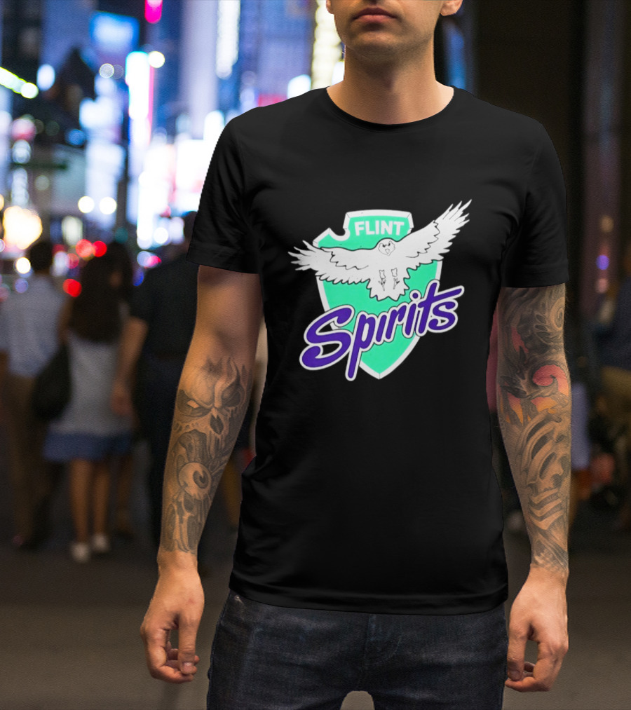 Flint Spirits Eagle Shield Vintage Sports Team T-Shirt
