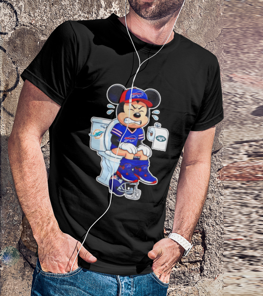Mickey Toilet Buffalo Bills Defeat Jets Dolphins Patriots Football T-Shirt