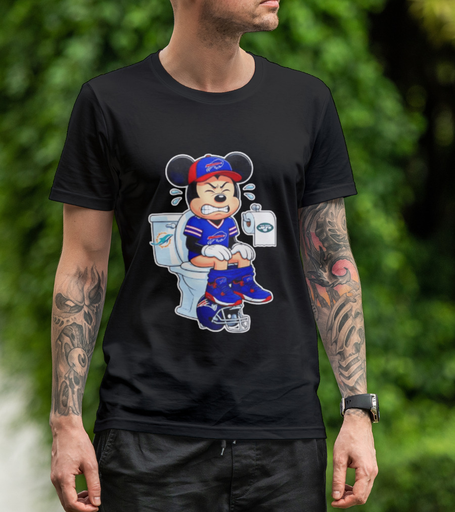 Mickey Toilet Buffalo Bills Defeat Jets Dolphins Patriots Football T-Shirt