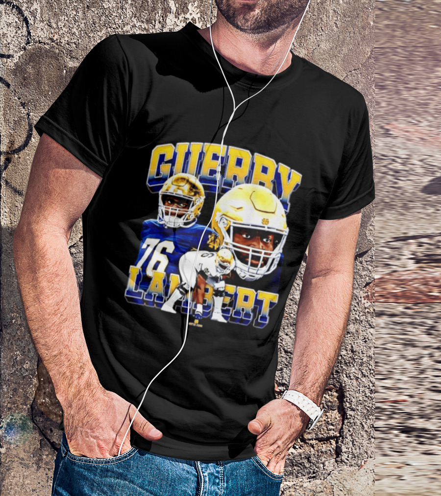 Guerby Lambert 76 Notre Dame NCAA Football Player T-Shirt