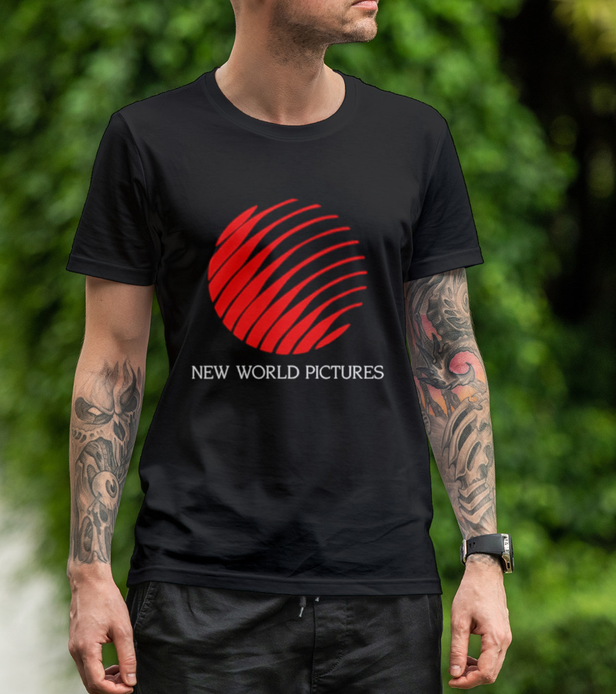 New World Pictures Film Production Classic Cinema Red Spiral T-Shirt