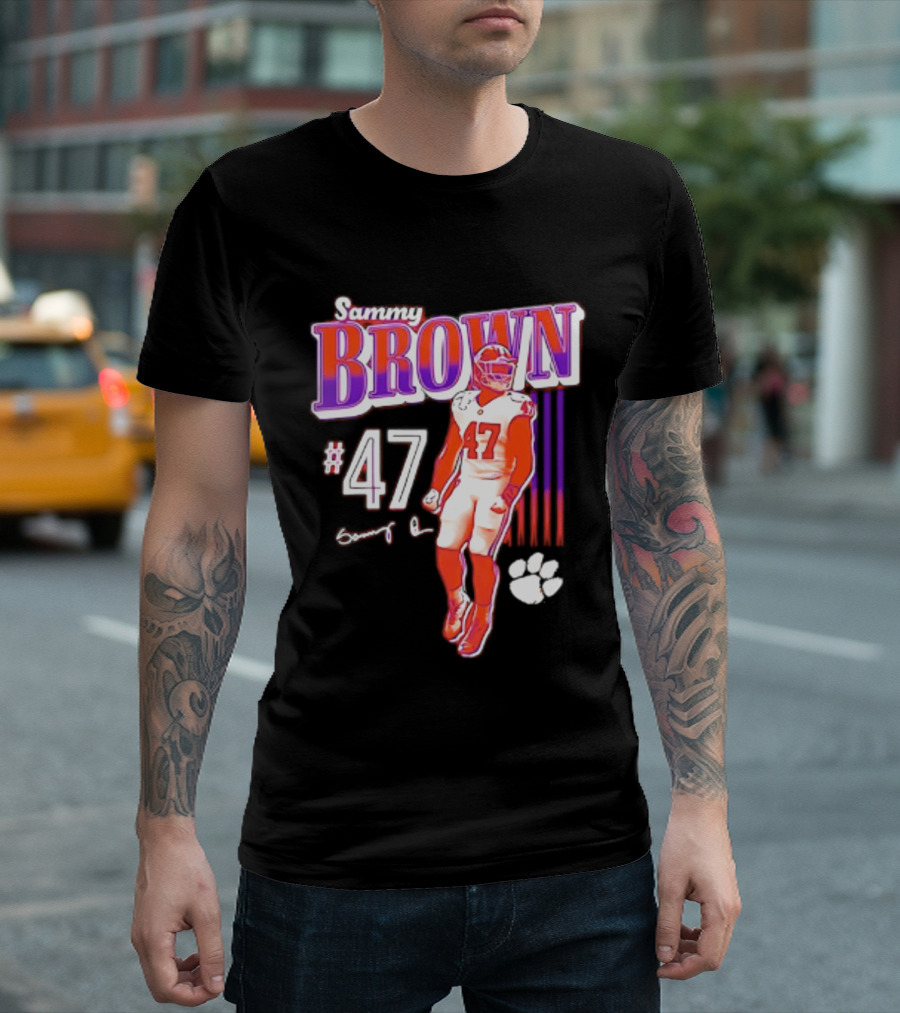 Sammy Brown 47 Clemson Tigers Football Player Team Spirit T-Shirt